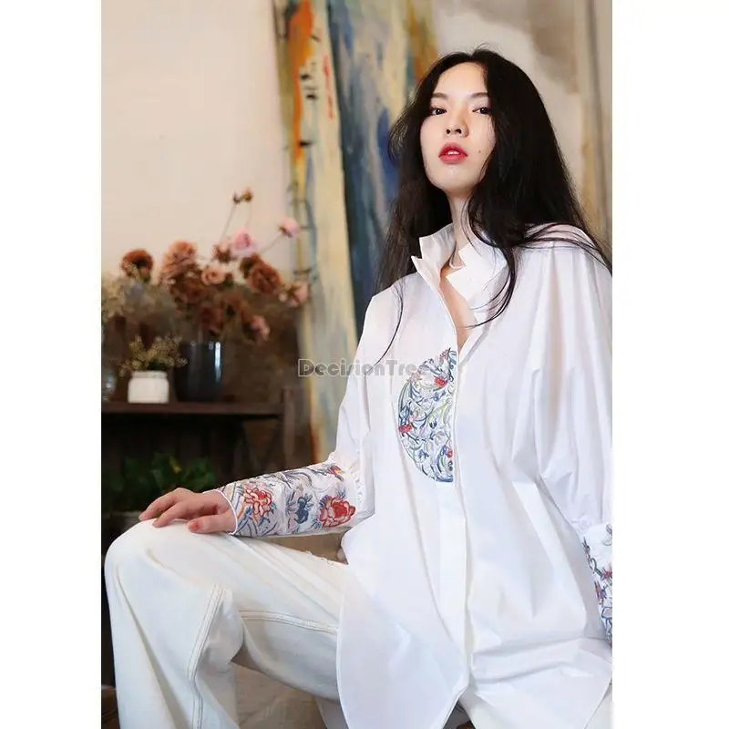 2024 new chinese style blouse women spring new cheongsam style tang suit lady embroidery tangsuits blouse women fashion blouse