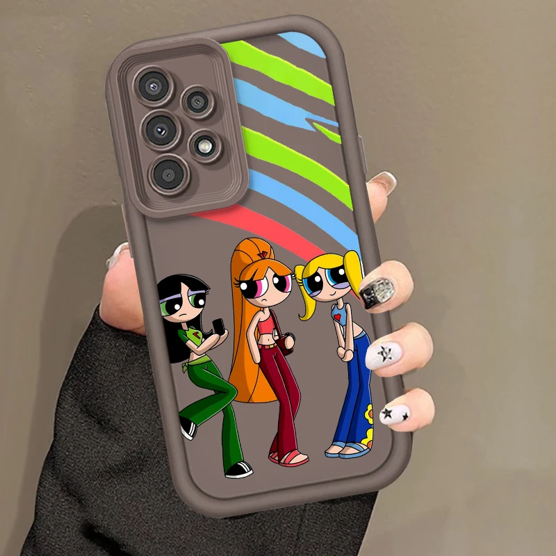 The-P-Powerpuff-Girls Cartoon For Samsung A73 A71 A54 A53 A52 A51 A33 A32 A21S A14 A13 A12 A25 A04 A05 5G Eye Ladder Cover