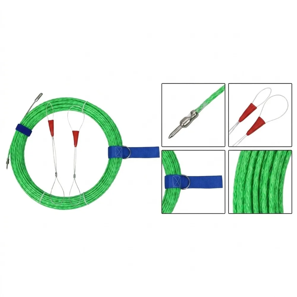 Single Strand Spiral Wire Puller with Optimized Bend Radius for Navigating 90-Degree Elbows and Multi-Bend Conduit Layouts