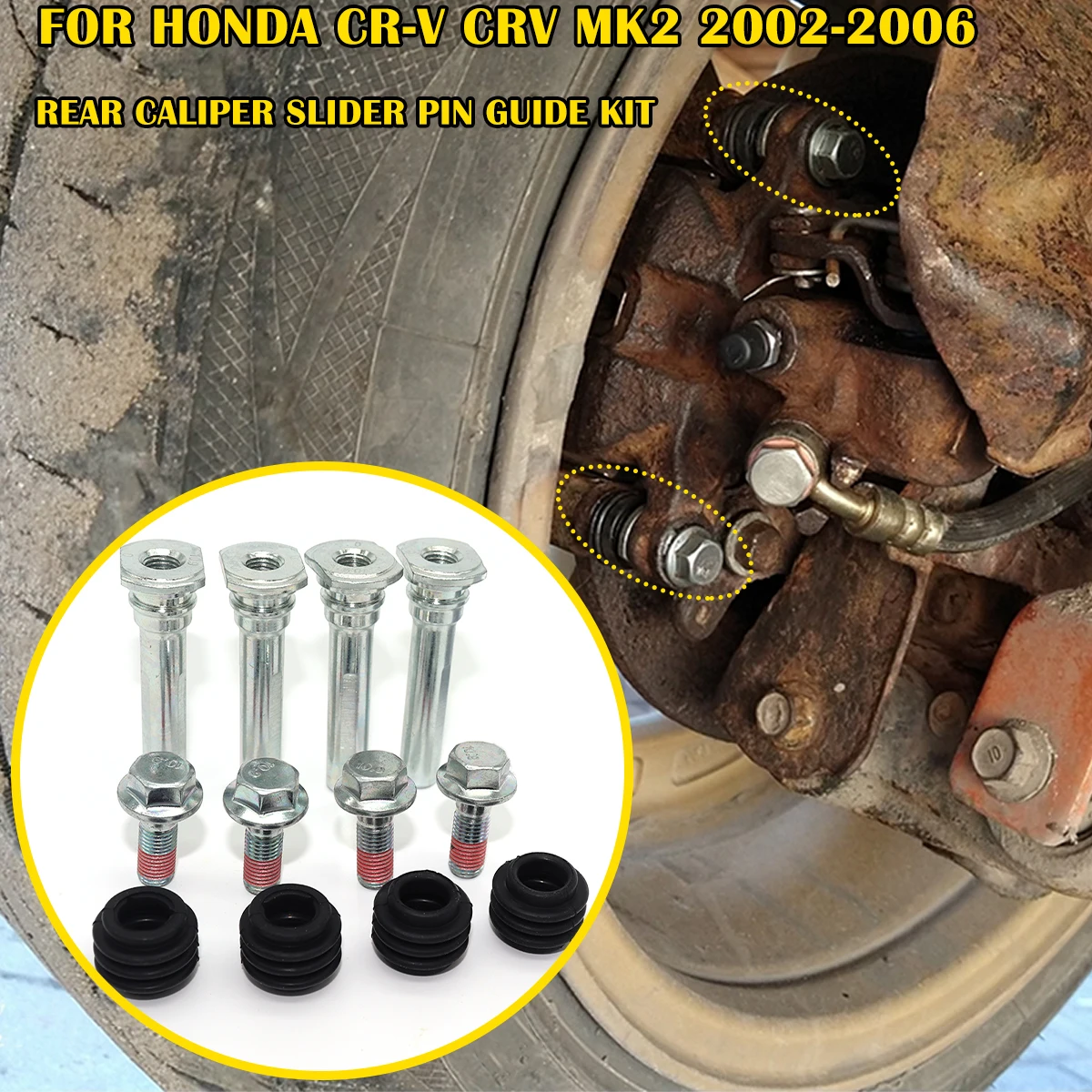 

Brake Caliper Cylinder Slider Guide Pin For Disc Housing Bolt Rubber Bushing Boot Seal Kit FOR HONDA CR-V CRV MK2 2002 2004-2006