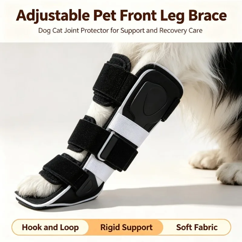 Custom Dog Leg Joint Support Brace, Adjustable Pet Front Leg Protector for Deformity Correction and Stability
