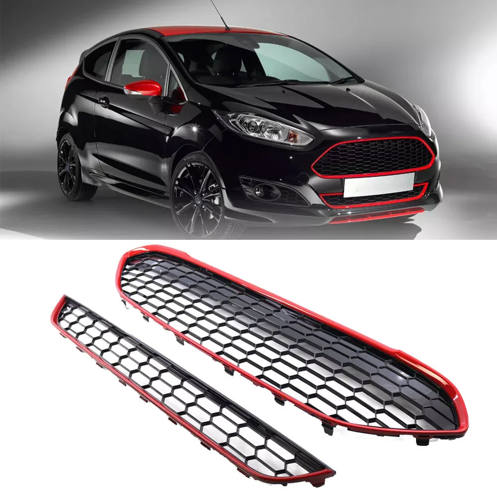 2 PCS Front Bumper Grill Upper And Lower Grille 1778260 1801358 Honeycomb Mesh Style Grill Cover Front Bumper Grille