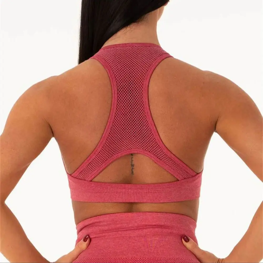 

Comfortable Seamless Bra with Diamond Cutout Back Strap for Female Yoga Pilates