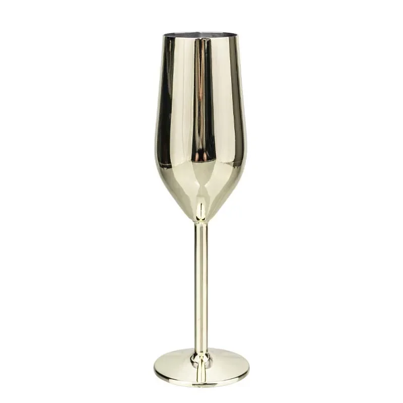 New drop-resistant European home bar 304 stainless steel champagne goblet creative cocktail metal goblet bar wine glass