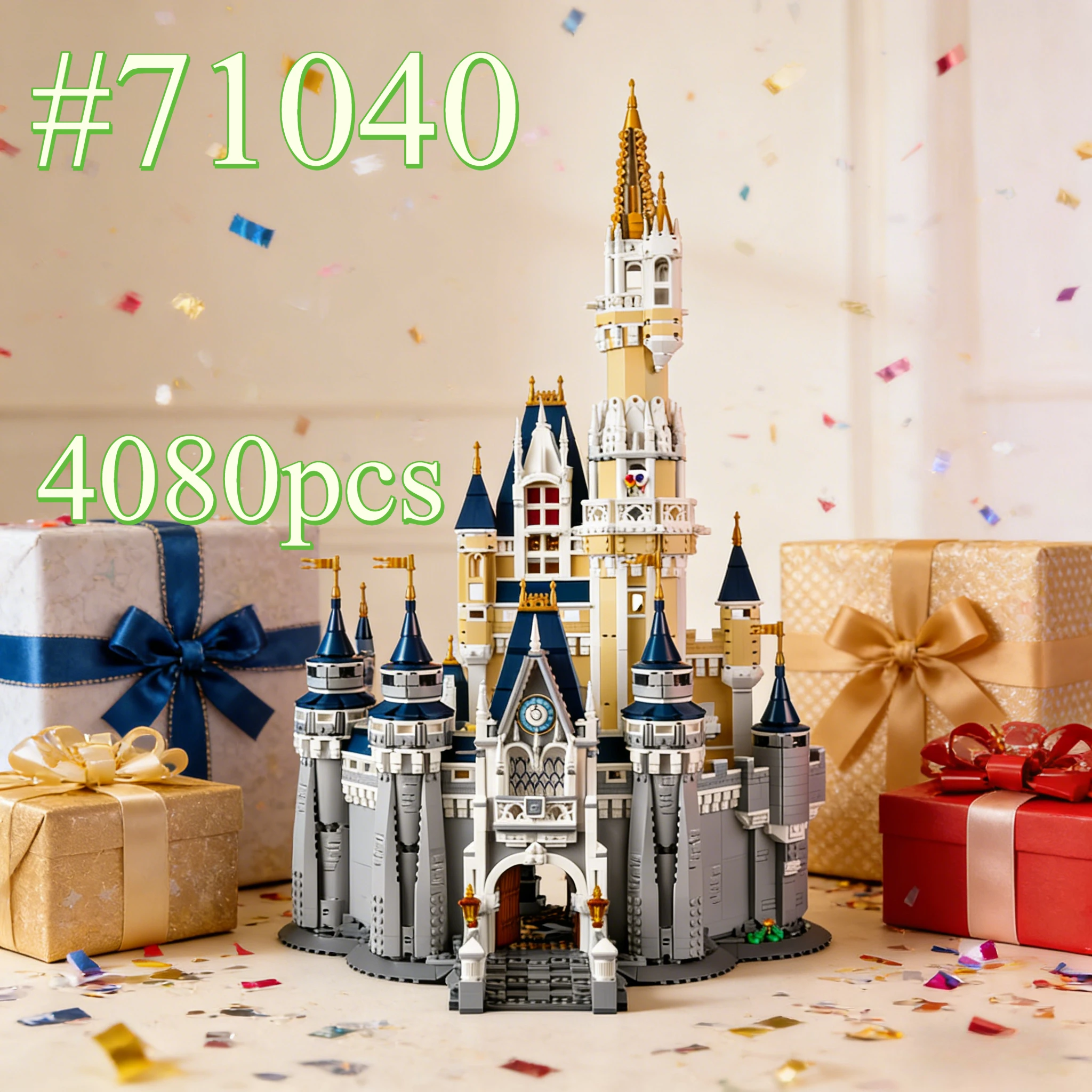 

Изысканный праздничный замок 71040, наборы строительных блоков, подходящие для рождественских подарков, не совместимы с частицами Legoed, 4080 шт.