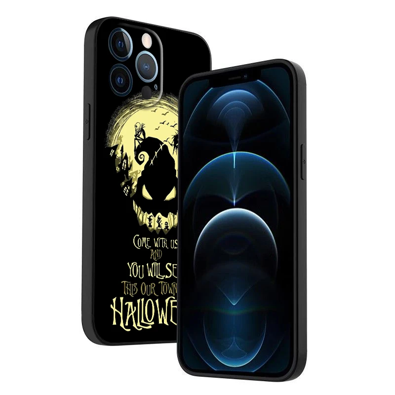 Funny Jack Skellington TPU Cover For Apple iPhone 15 14 13 12 11 XS XR X 8 7 Pro Max Plus Mini Black Phone Case