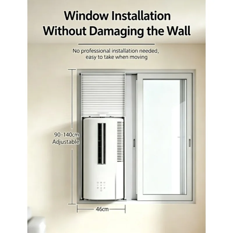 Single Cool Window Type Air Conditioner All-in-one Unit No Outdoor Unit Duct-Free Portable Room Window AC