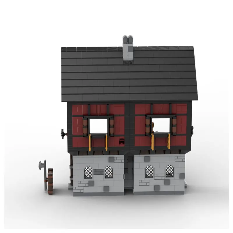 

MOC Medieval Castle Half-Timbered House Building Block Model – Small-Particle Assembly Toy & Display Piece (928 Pieces)