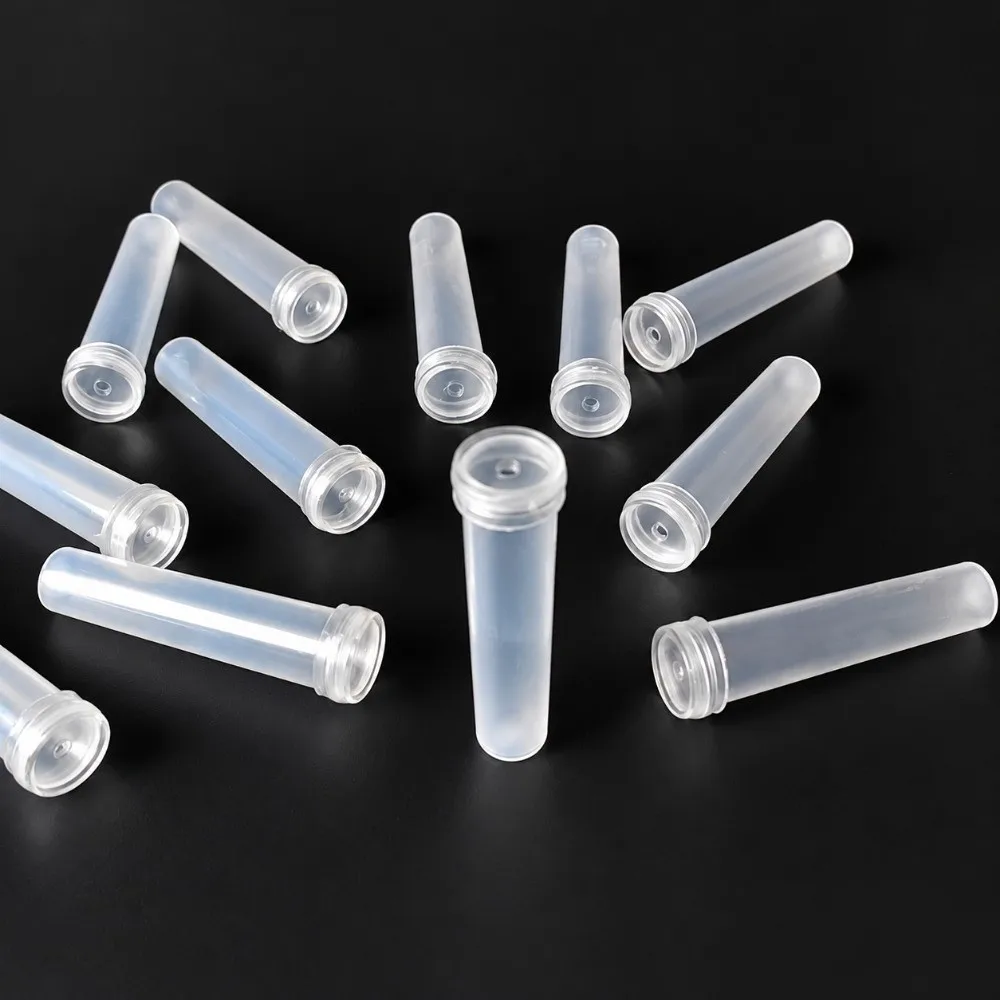 10/25/50/70/90/180Pcs Plastic Flower Nutrition Tube Clear with Cap Floral Water Tube Transparent Plant Fresh-Keeping