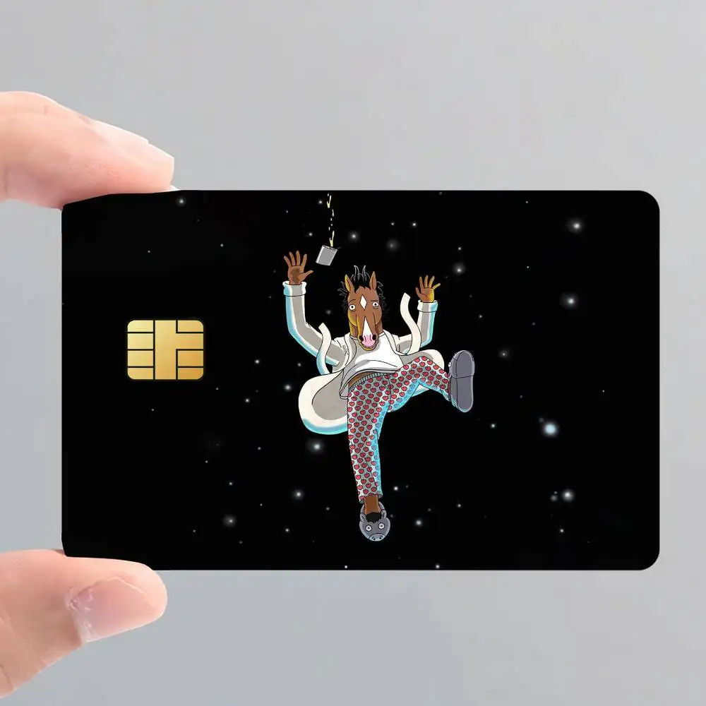 Cartoon B-BoJAck-A H-HoRsEMan-N Card Stickers for Bank Access Protective Waterproof Film Cover Sticker Surprise Gift
