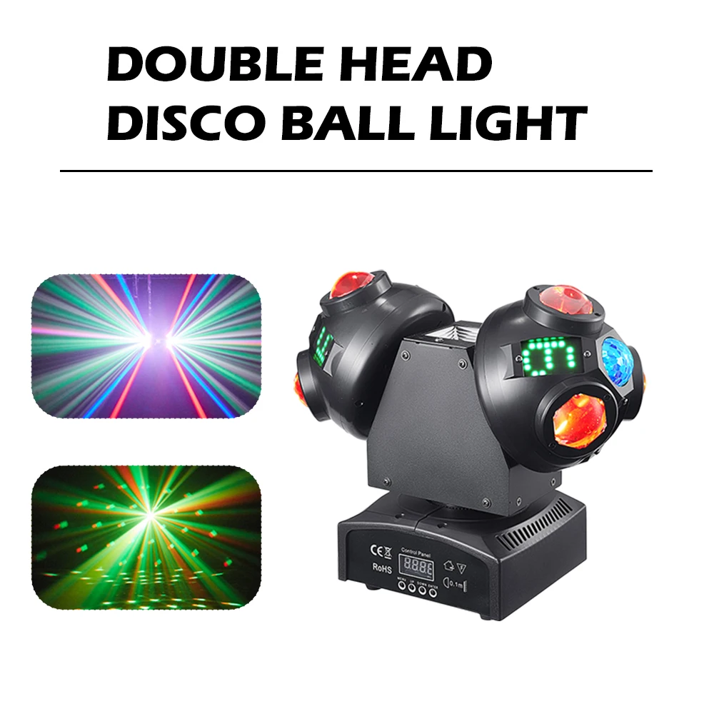 

100W Disco Ball Party Light DMX512 LED Beam Double Moving Head Strobe Rotating DJ Mobile Stage Effect For Club Wedding Events