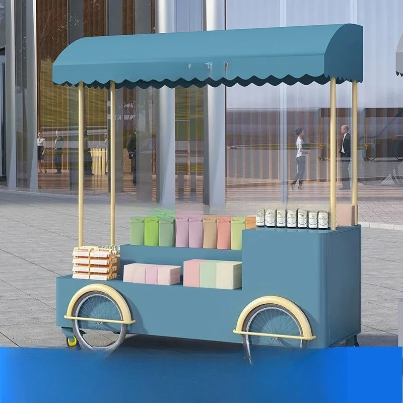 TC-18  Street Vendor Cart Hand-Pulled Commercial Promotion Display Stand Street Vendor Cart Flower  Multi-Functional