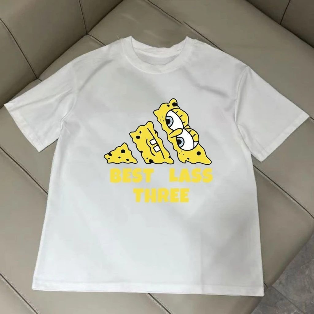 

Pure cotton European and American retro summer short-sleeved t-shirt with new fashion printing trend loose half-sleeved top