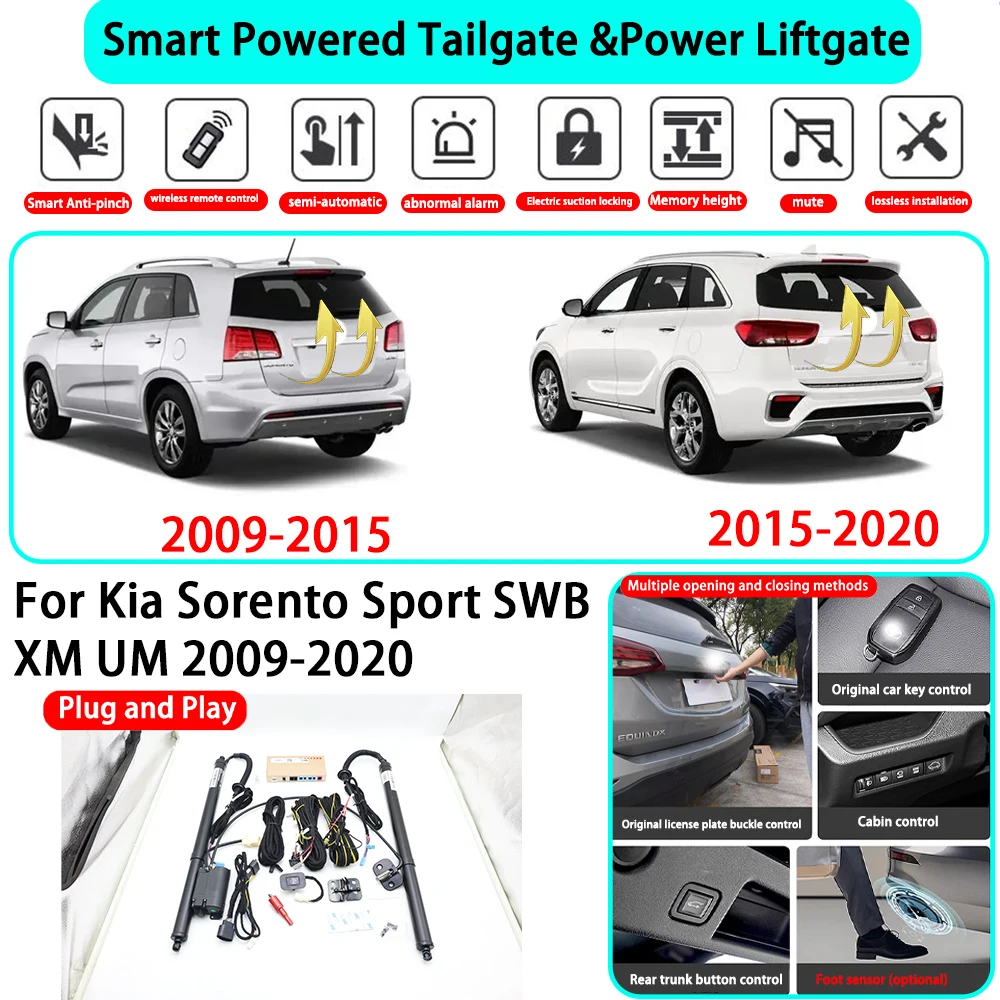 for Kia Sorento Sport SWB XM UM 2009-2020 OEM Smart Automatic Powered Tailgate Electric Power Tailgate Lift Kit Key Close