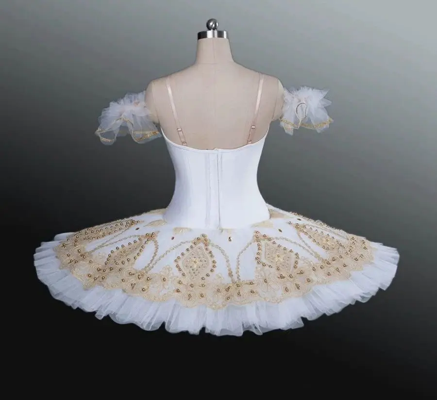 White Swan Lake professional ballet dance dress girls ballet competition tutu performance test pompon dress princess dress