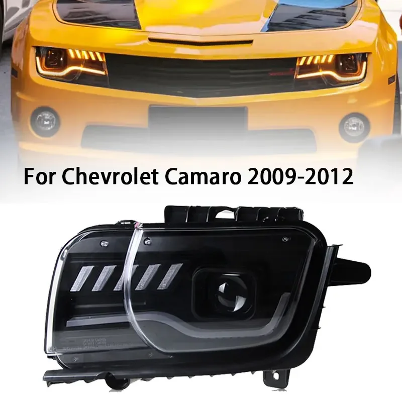 

Светодиодные фары для Chevrolet Camaro, светодиодные фары 2009-2012, фары Camaro DRL, указатель поворота, дальний свет, проектор «ангельский глаз» Len