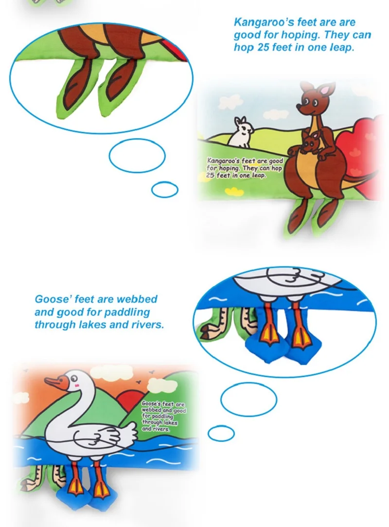 หนังสือผ้าสำหรับเด็กทารก การ์ตูนสัตว์ ของเล่นเสริมพัฒนาการเด็ก ผ้าพลัฌนุ่ม นิทานสำหรับพัฒนาสติปัญญา