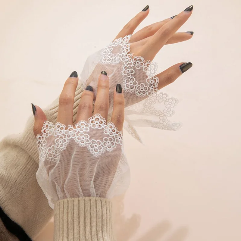 

Nail Background For Picture Elegant Flower Ruffle Detachable Fake Sleeves Essential Nail Photography Tools Decorated Accessories