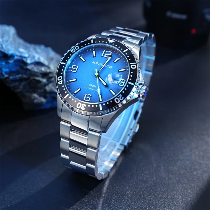 MOEMTON Mechanical watch German brand Steel strip 10bar diving sports watch M136.BSSA01