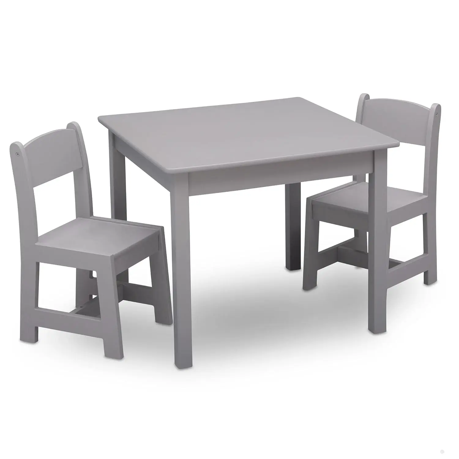 

Kids Wood Table and Chair Set (2 Chairs Included) Ideal for Arts Crafts Snack Time More Greenguard Gold Certified Grey 3 Piece S