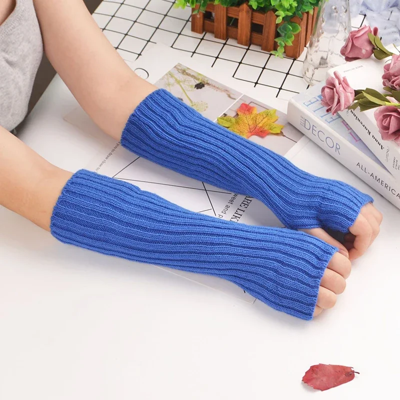 

Long Fingerless Gloves Winter Warmer Knitted Arm Sleeve Man Women‘s Mitten Soft Sleeve Fingerless Elbow Mittens Motorbike Gloves