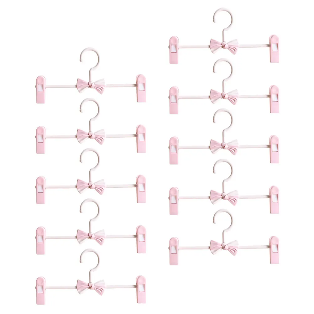 

10pcs Kids Anti Slip Clothes Hangers Adjustable Pants Clips Plastic Closet Organizers Non Skid Home Accessories