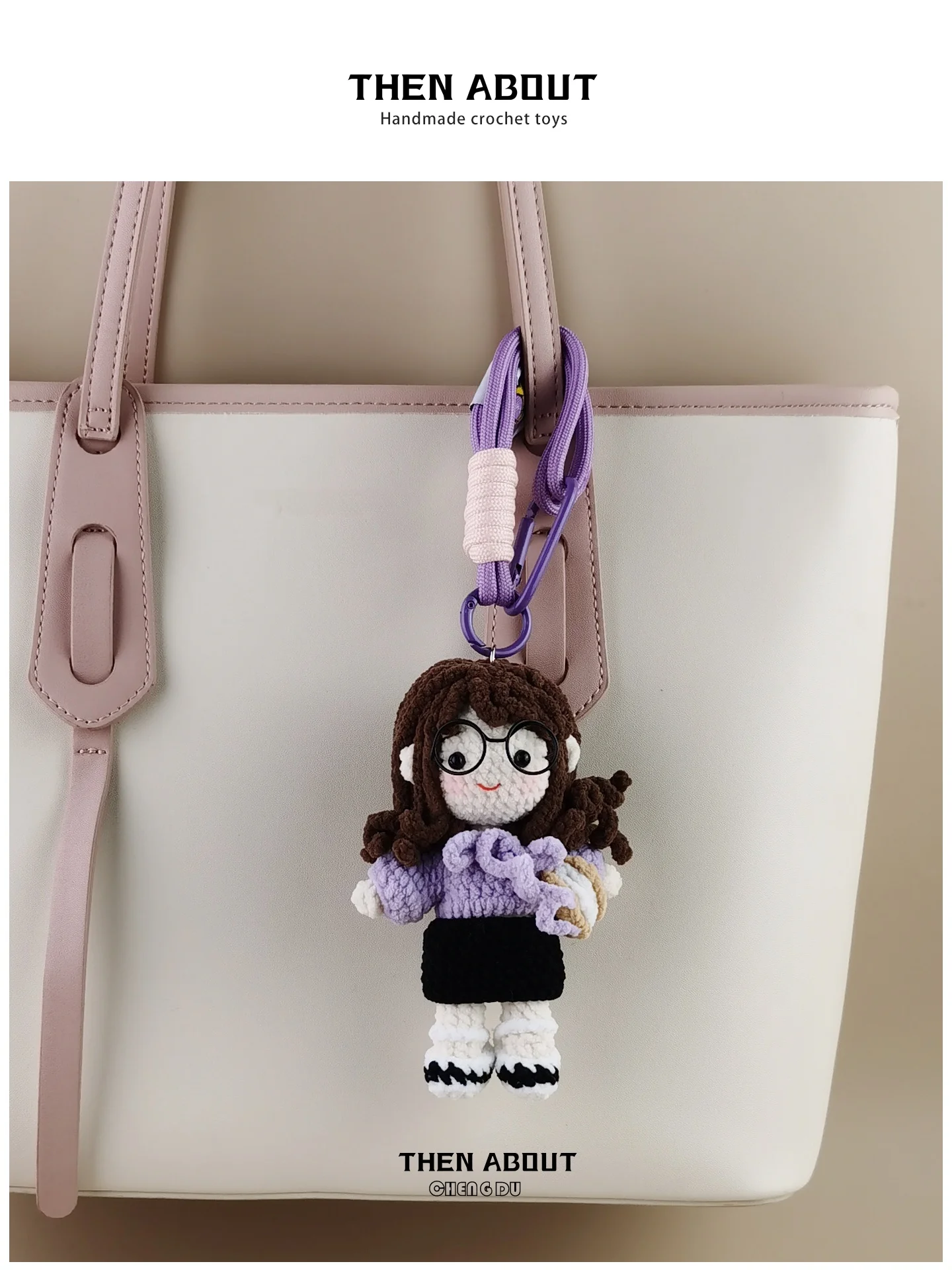 Cute Doll Teacher Pendant Bag Charm for Teacher's Day Gift Gentle And Careful Teacher Backpack Bookbag Hanging Ornament