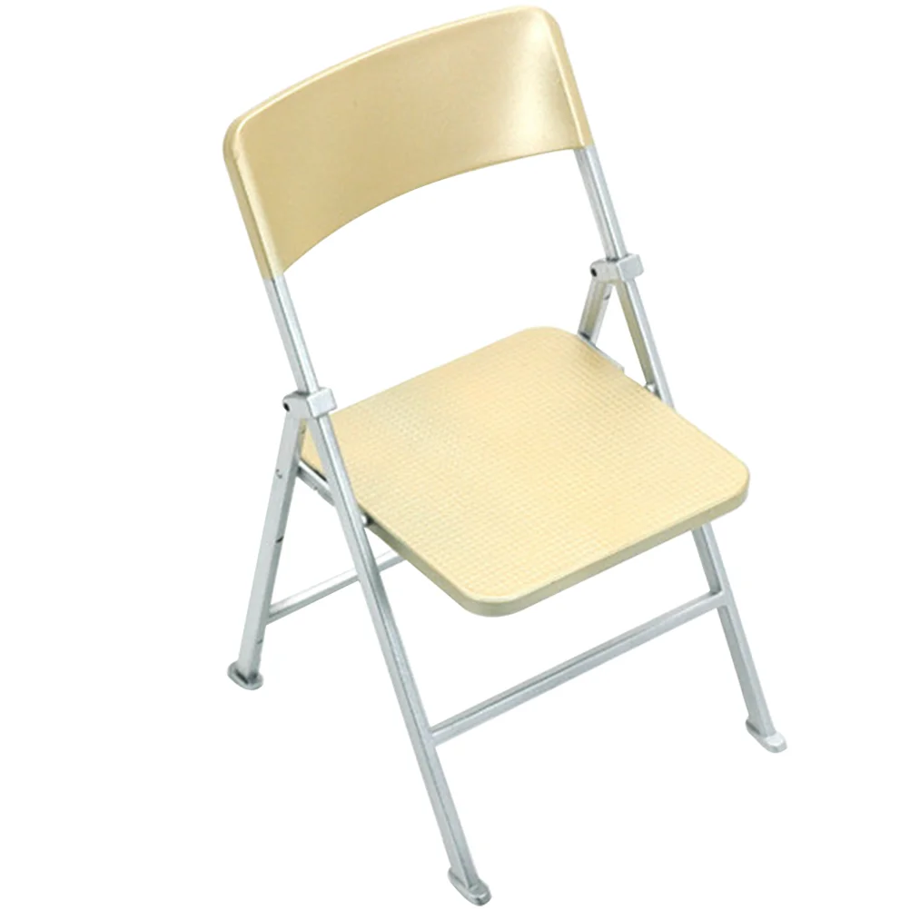 

Kids Bookshelf Dollhouse Folding Chair Office Accessories Tiny Miniature Chairs Pvc Decor