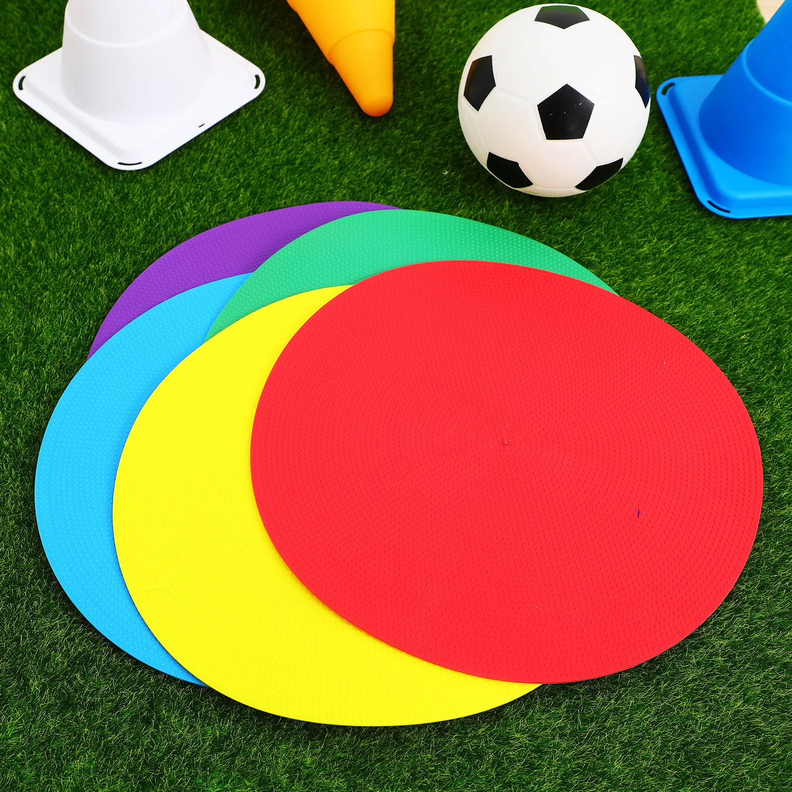 

10Pcs Circular Football Spot Markers Colorful Plastic Floor Markers Soccer Basketball Training Tool Carpet Dots