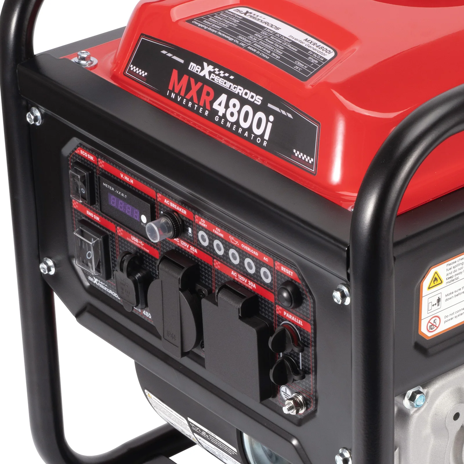 Portable Inverter Generator 3500W Running Power Digital Display Gas Powered