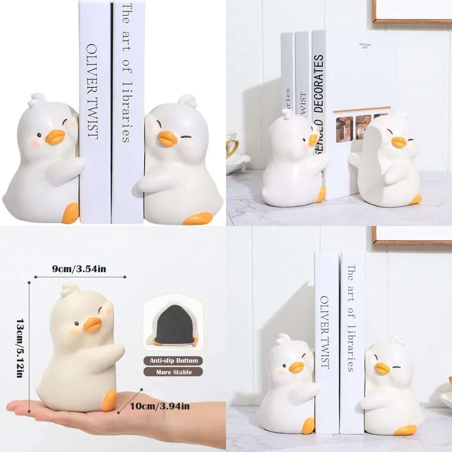 لطيف عناق البط الدفتين الزخرفية كتاب ينتهي فريد من نوعه لعقد الكتب الإبداعية الراتنج حامل كتب سدادة للكتب مكتب منزلي #1