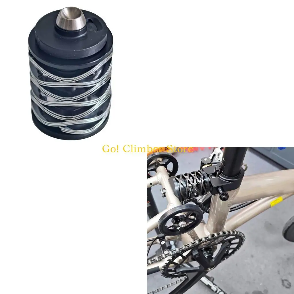 Q84C Bike Rear Suspension Unit for Daily Use, Corrugated Spring, High Carbon Steel, 80 mm, Rear Frame Part, Single Pack
