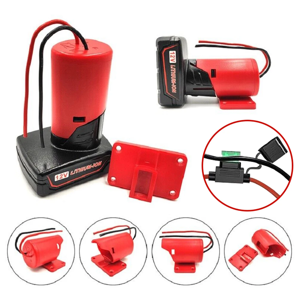 For Milwaukee 10.8-12V Battery Adapter Power Connector Adapter Dock Holder With 12 Awg Wires Connectors Power Tool Accessories