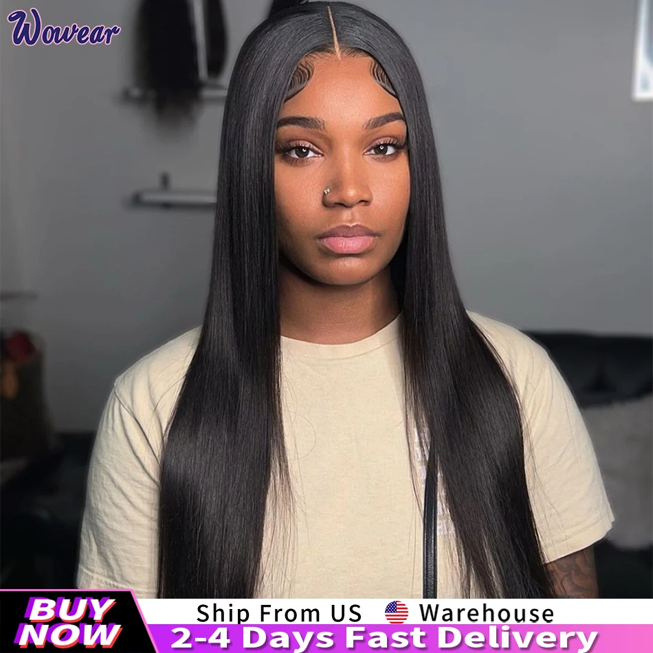 

40 Inch Bone Straight Human Hair Wig 13x6 HD Lace Frontal Wigs 100% Human Hair Transparent Lace Frontal Wigs 200 Density on sale
