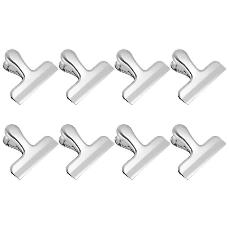8Piece Silver Chip Clips Large Clips 3 Inch Wide Bag Clips Food Clip Kitchen Clips For Food Packages For Snack