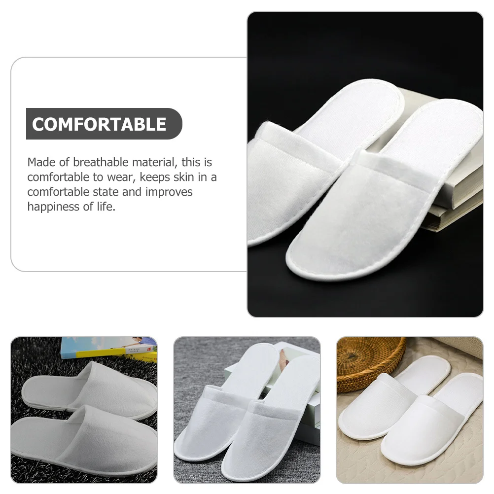 

8Pairs Disposable Slippers Nonslip Soft Hotel Spa Salon One Resistant Slippers Bulk Disposable Slipper for Guests