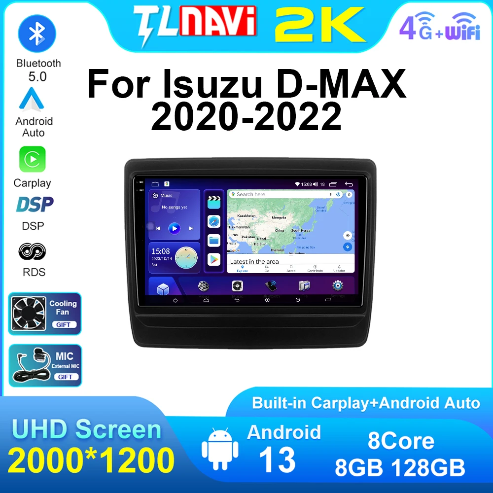 

AndroidAuto CarPlay Android 13 Car Radio Multimedia Video Player For Isuzu D-MAX DMAX 2020 2021 2022 Navigation GPS Autoradio