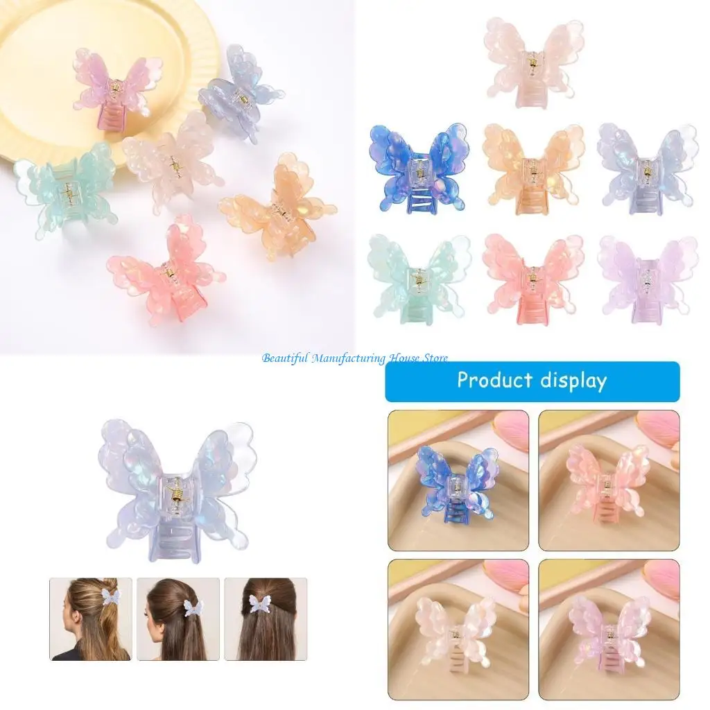 E56A Hair Claw Clips Princess Theme Hair Jaw Clamps Butterfly Hair Catch Barrettes Strong Hold Hairpin for Girls
