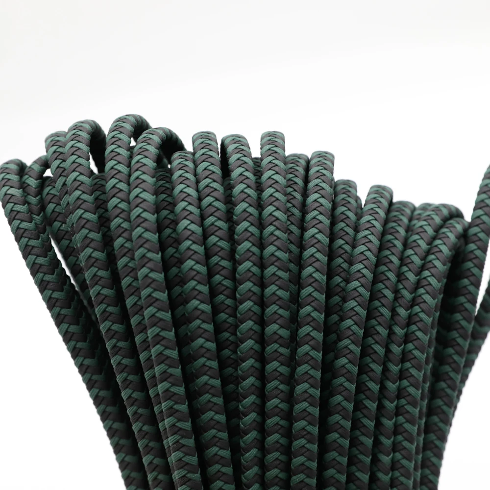2 Meter geflochtenes Kunstlederseil 8x4mm flache PU-Lederschnur zweifarbig gewebt DIY Zubehör für die Herstellung von Halsketten und Armbändern – Detail 7