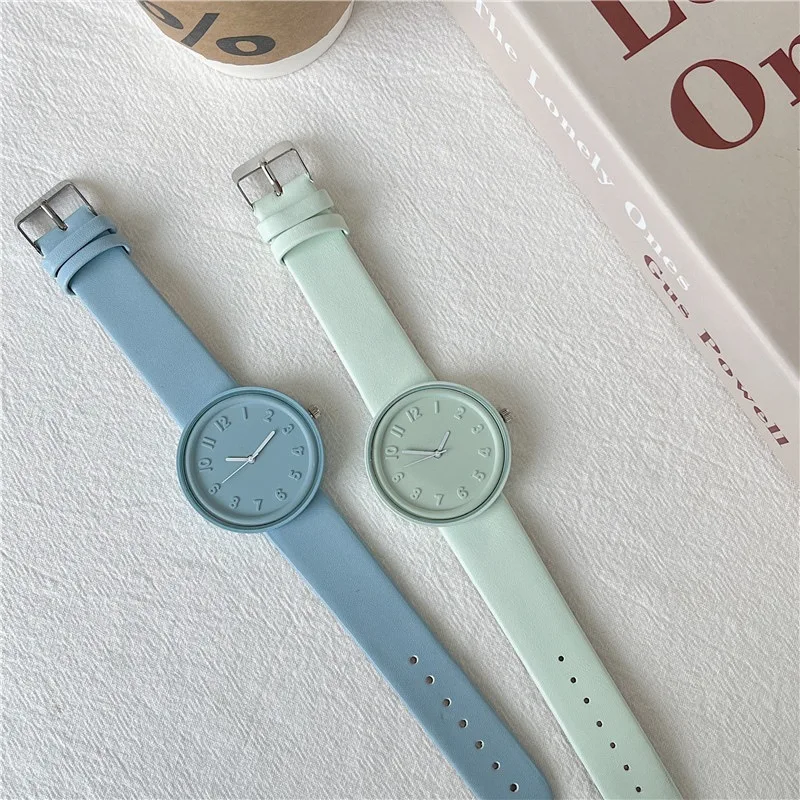 UTHAI H111 2023 New Women's Quartz Watch Advanced Macaron lollipop Temperament Simple Retro Sen Student Digital Watches Clock