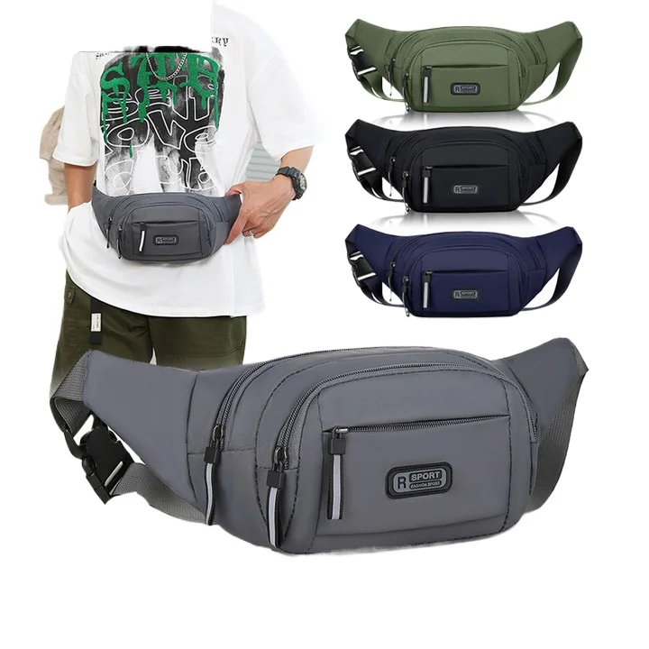 

Waterproof mobile phone storage men's waist bag wear-resistant nylon cloth large capacity cashier bag women diagonal span bag