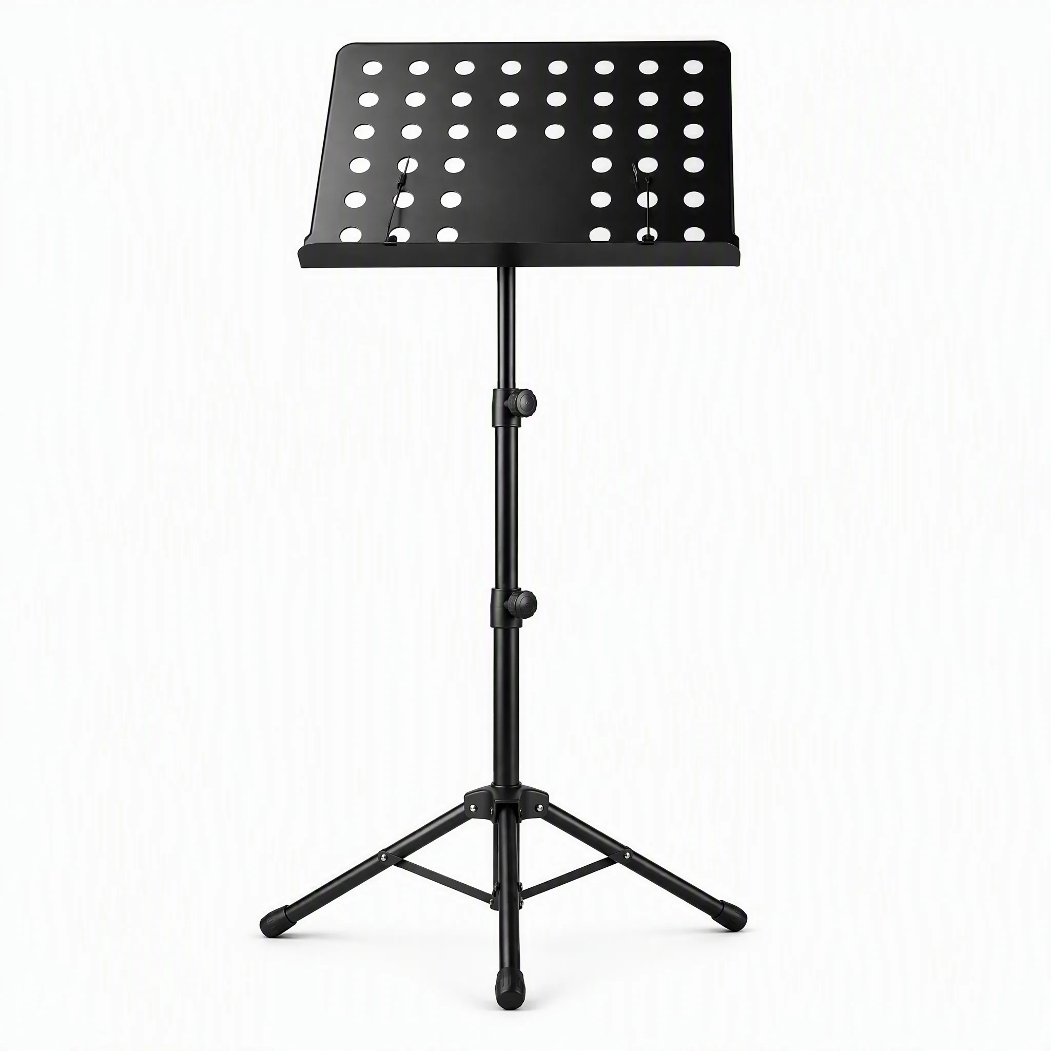 Adjustable Music Stand Telescopic Foldable Tripod Matte Black Metal for Sheet Music and Tablet