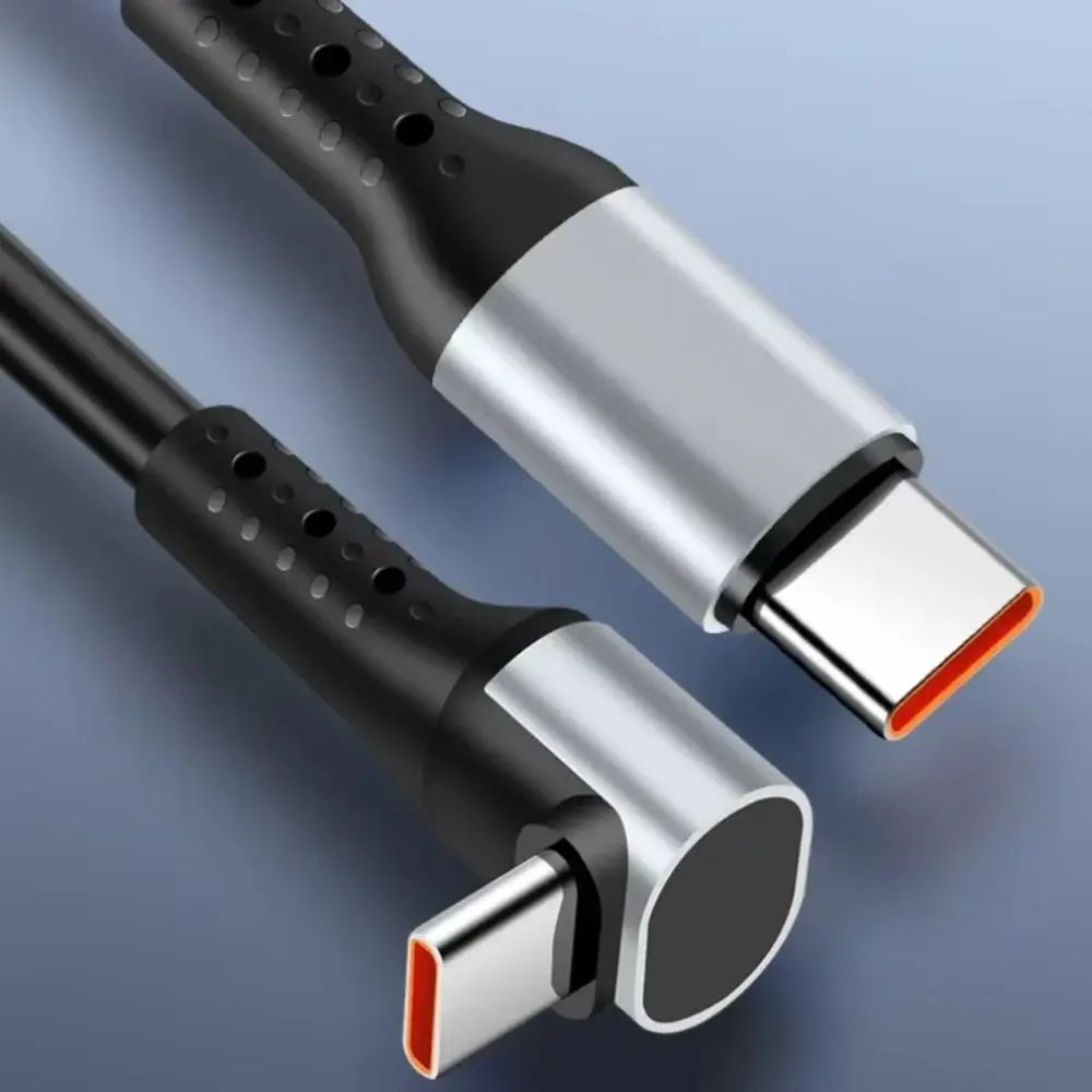 66w Schnell ladekabel 90 Grad Winkel 6a Typ c Ladele itung Feder gewinde körper Winkel Typ c bis Typ c Kabel Smartphone