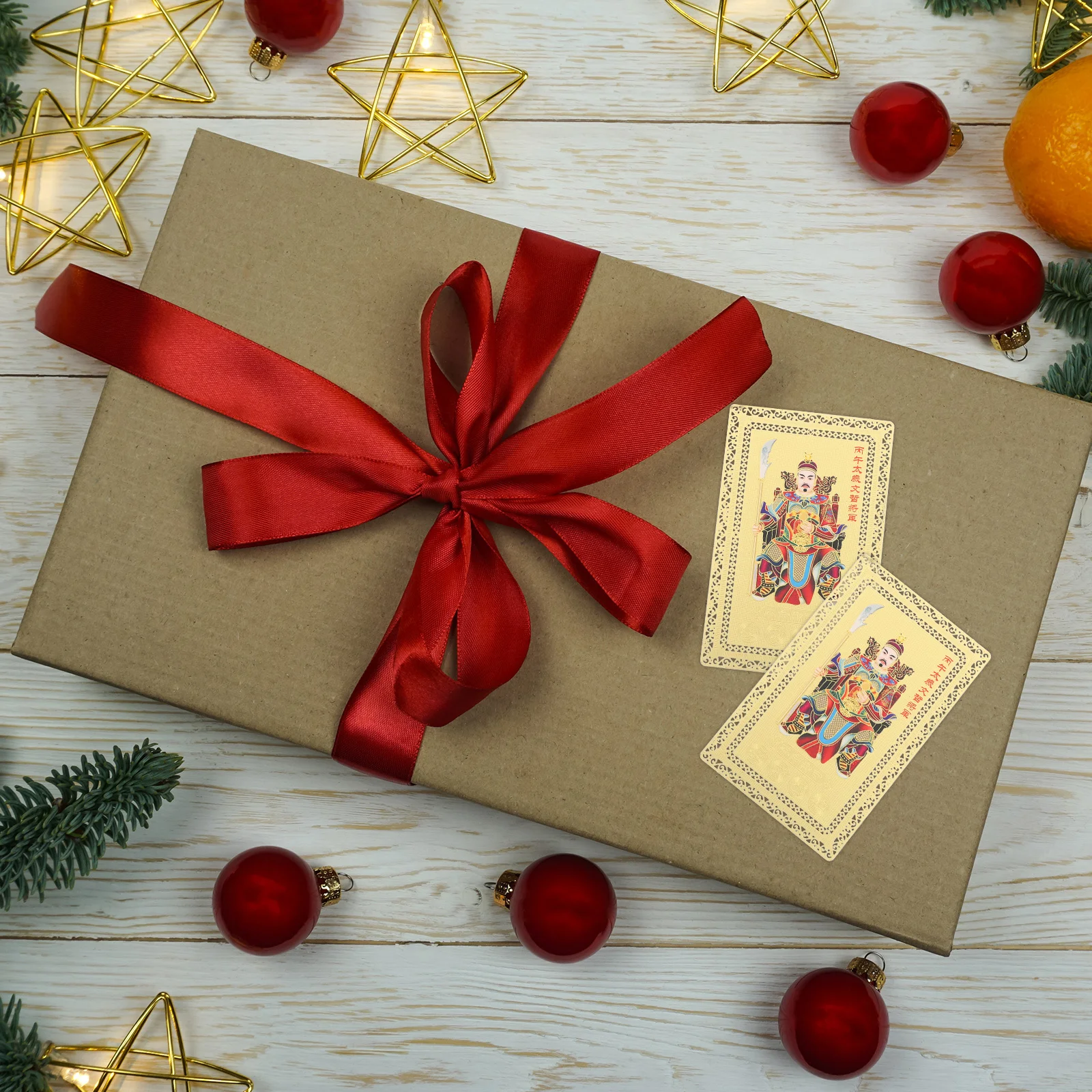 

4Pcs Tai Sui Chinese Zodiac Copper Charm Year of The Horse Feng Shui Protection Card Blessing Amulet Lucky Keychain