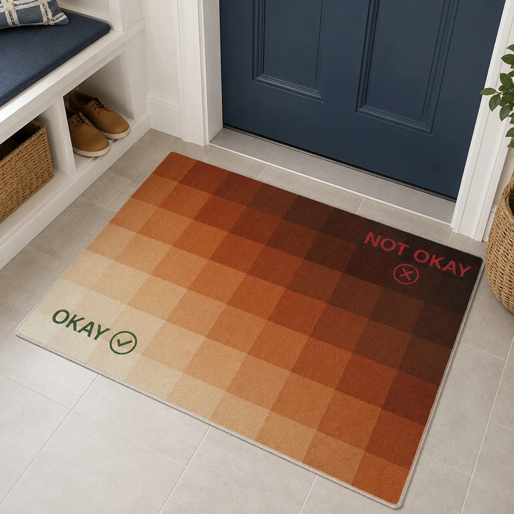 Custom Personalized Doormat Okay Not Okay Absorbent Non Slip Washable Entrance Rug Indoor Front Door Home Decor 50x70cm Carpet