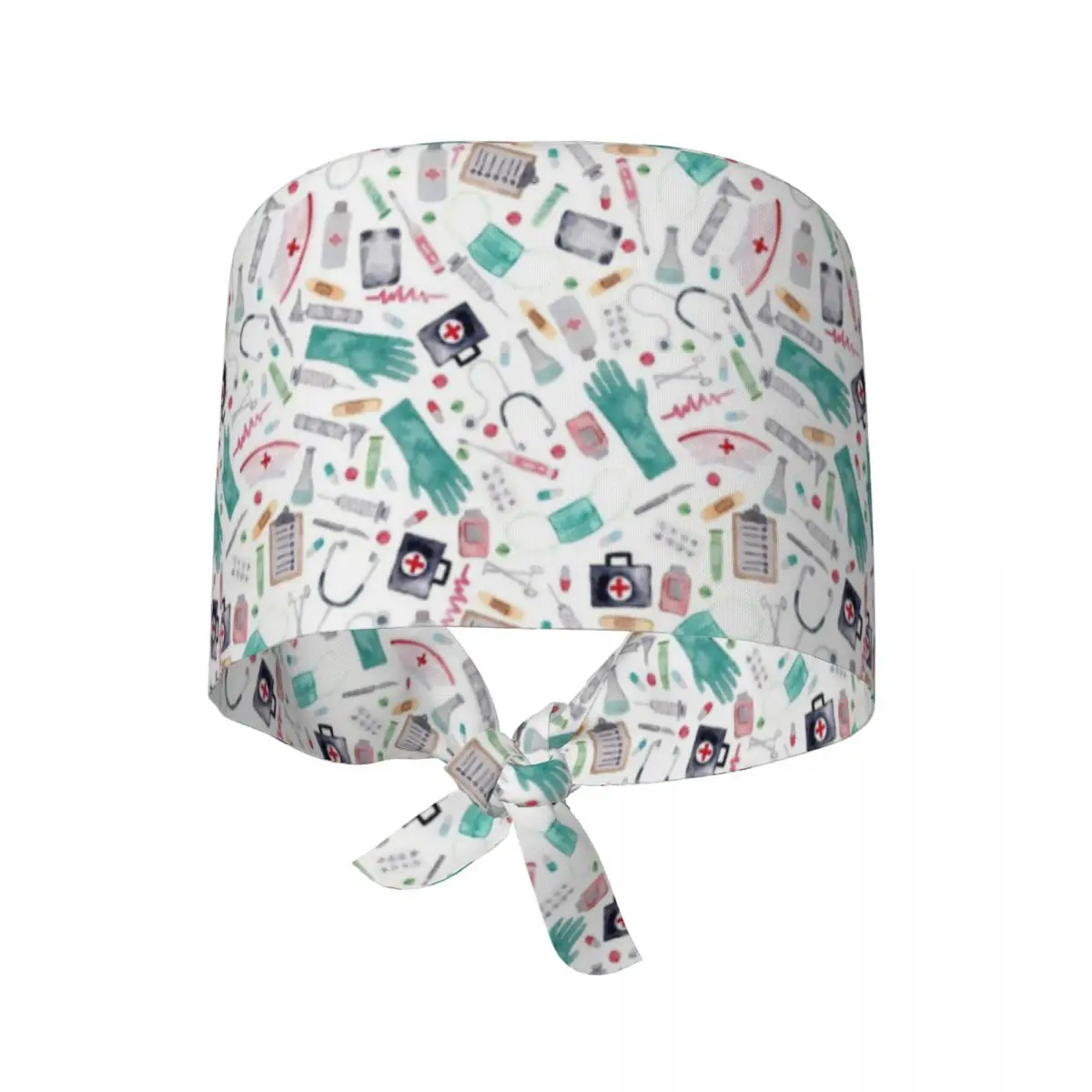 

Medical Pattern Watercolor Lab Surgeon Surgicals Caps Pet Grooming Nursing Working Hats Cap Retro Men Women Scrub Hats