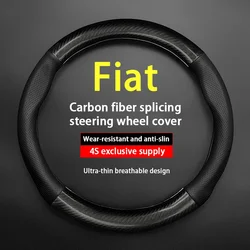 No Smell Thin For Fiat Steering Wheel Cover Leather Carbon Fit Argo 500 Bravo Doblo Viaggio Freemont Prela Palio Tempra Panda