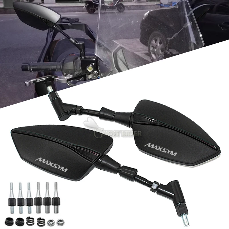 

For SYM MAXSYM 400 MAXSYM400 Universal Motorcycle Aluminum Rearview Mirror View Side Mirrors