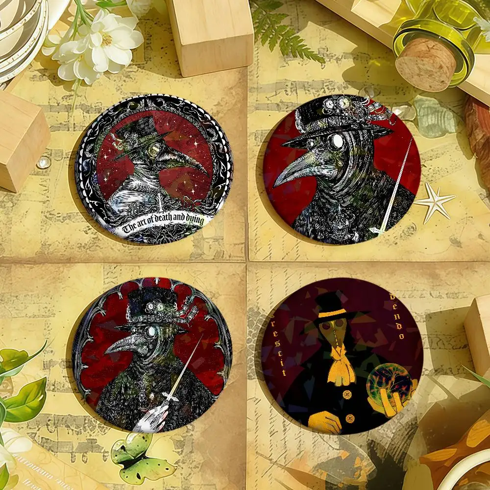 darkness art p-Plague Doctor cool badge pins brooche Backpack Decor Accessories Fans Souvenir gift Round Laser