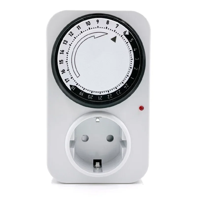 EU Plug Timing Socket 24-hours Cycle Mechanical Timer Electricity Consumption Meter Automatic Shutdown with Overload Protection